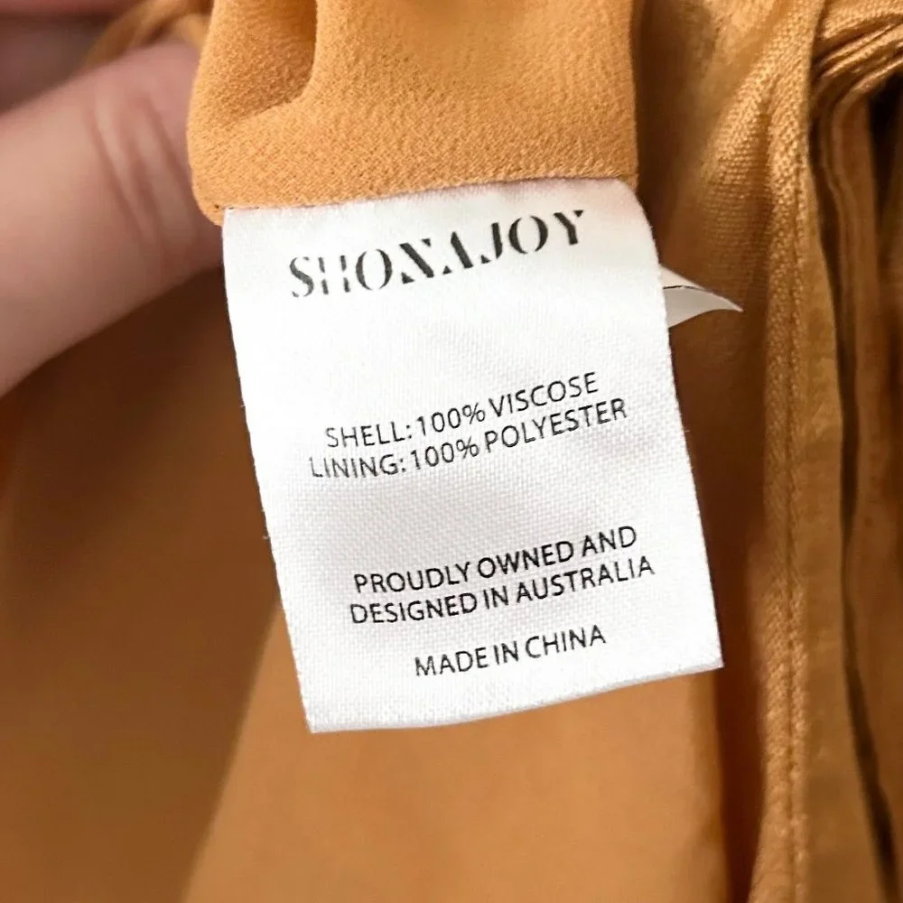 Shona Joy Alma Asymmetrical Bias Cowl Mini Dress in Saffron Size 10